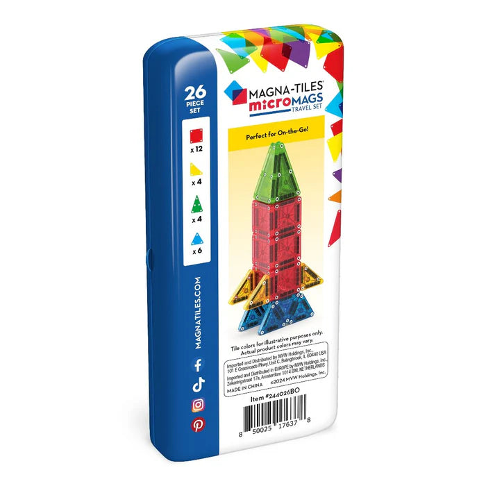 Magna-Tiles® Micro Mags travel set 26 piece set